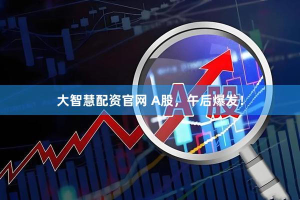 大智慧配资官网 A股，午后爆发！
